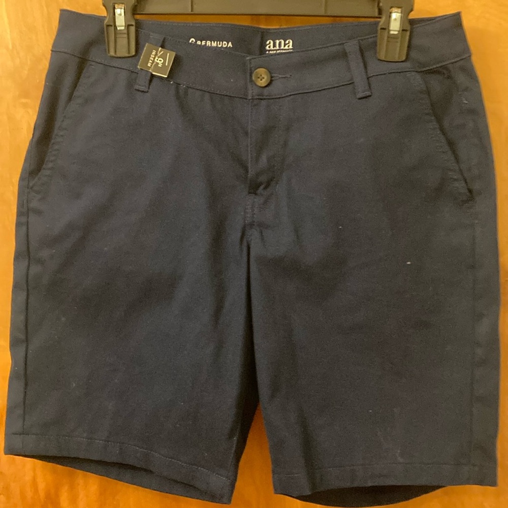 NWT Anna Navy Blue Bermuda Shorts